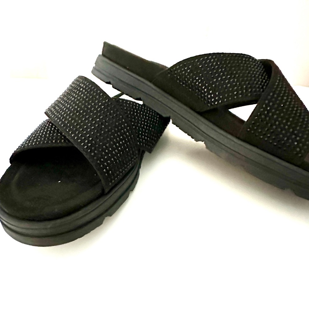 Chic Black Studded Slide Sandals